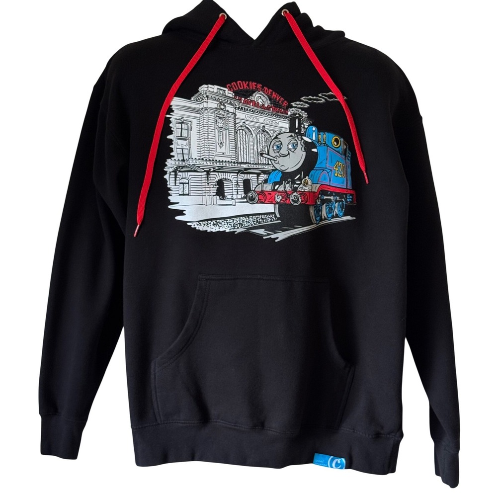 Cookies SF Denver Union Station 420 Train Hoodie Men's Large Black Pullover